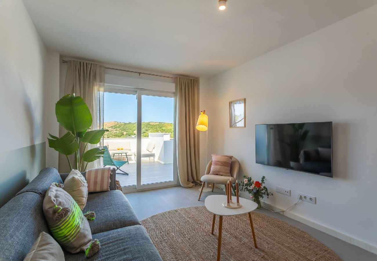 Apartamento en Tarifa - Terraza con vistas, piscina, aparcamiento & WIFI 