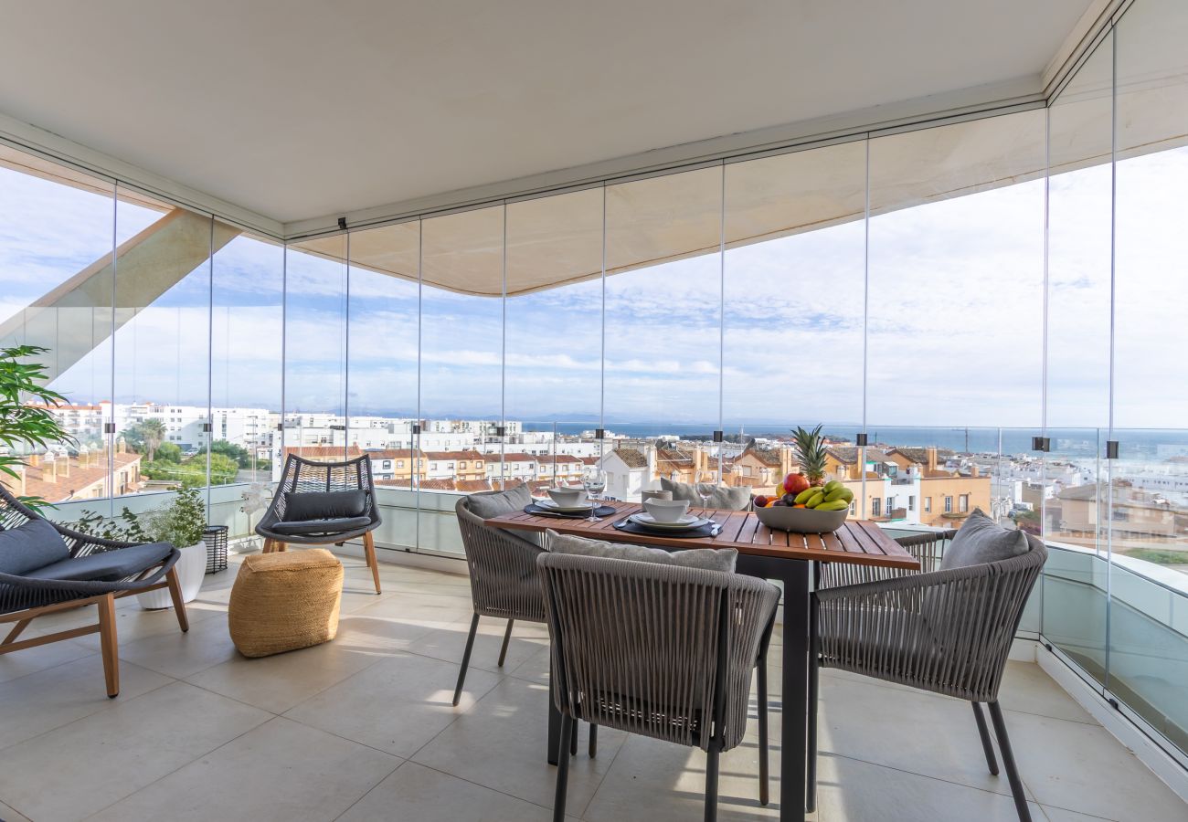 Apartamento en Tarifa - Terraza acristalada con vistas panorámicas