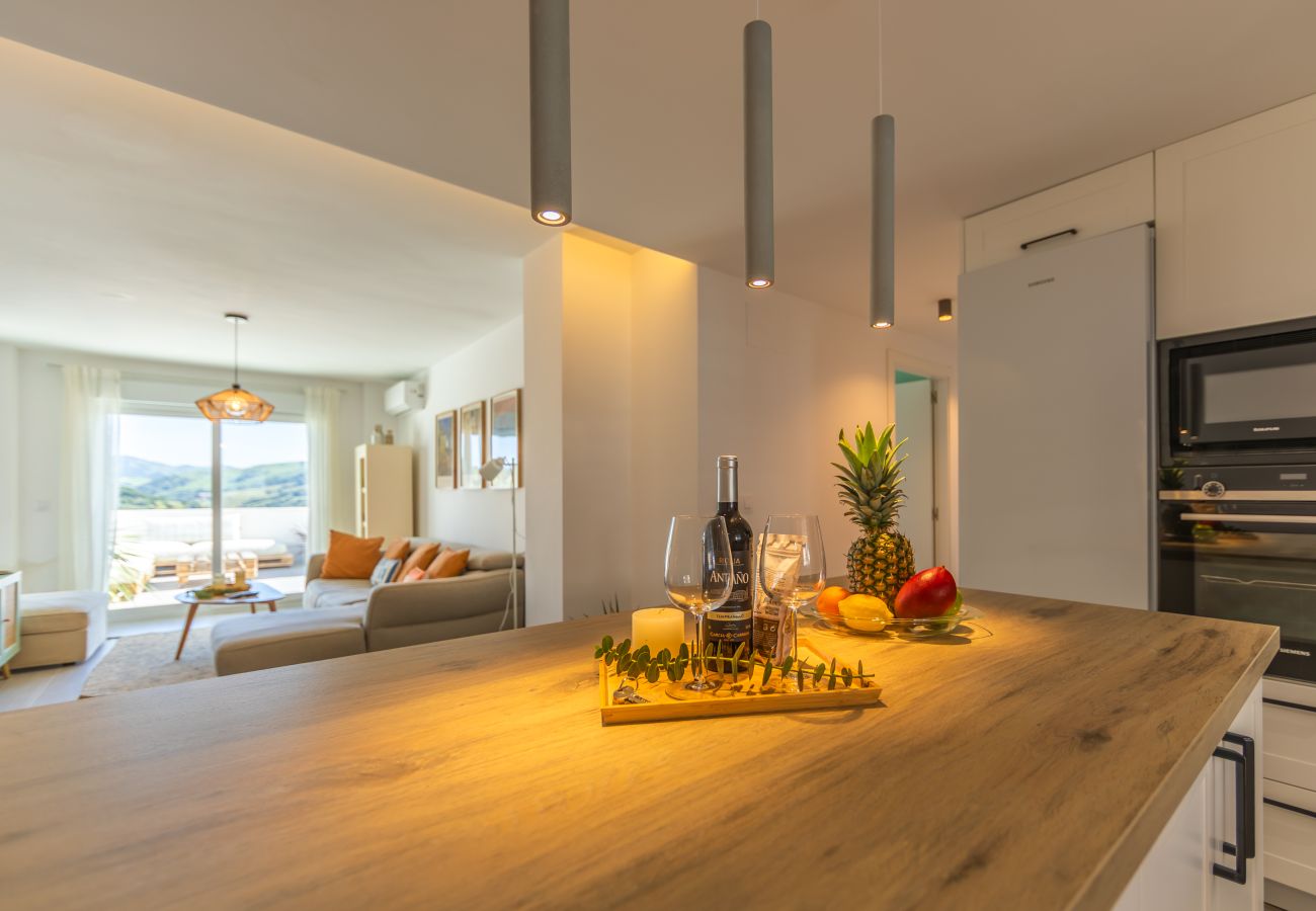 Apartamento en Tarifa - Terraza con vistas al mar y África y piscina