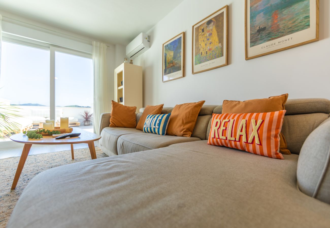 Apartamento en Tarifa - Terraza con vistas al mar y África y piscina