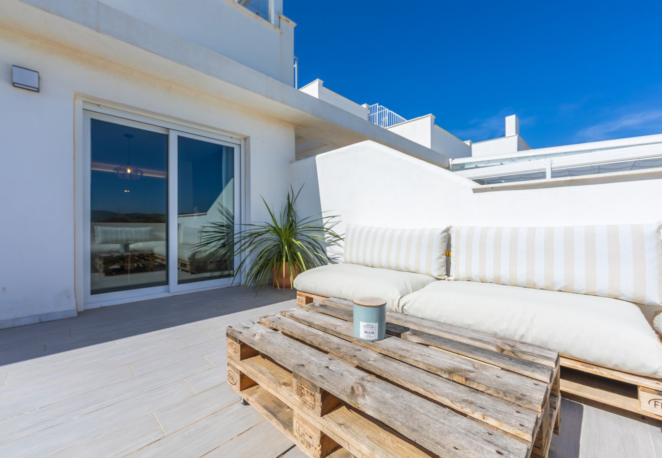 Apartamento en Tarifa - Terraza con vistas al mar y África y piscina